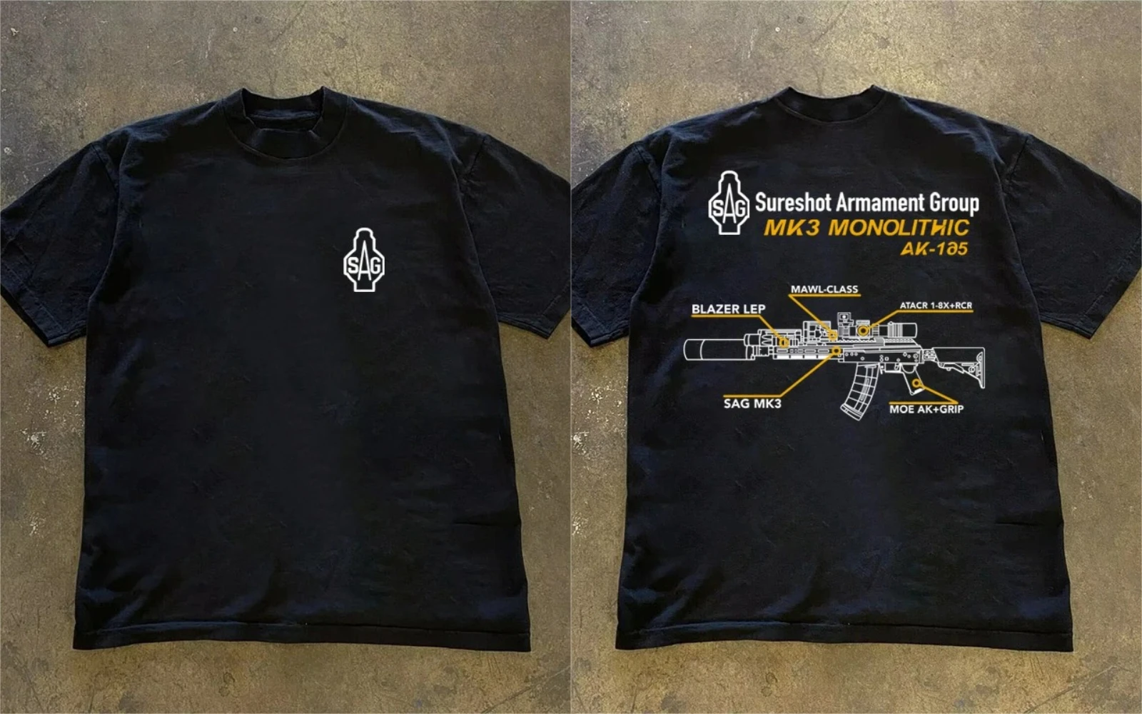 

25SS Men'S Breathable Sport Tactical Gun Graphic Print T-Shirt Leisure Fashion Cotton T-shirt Summer Brand Streetwear Top