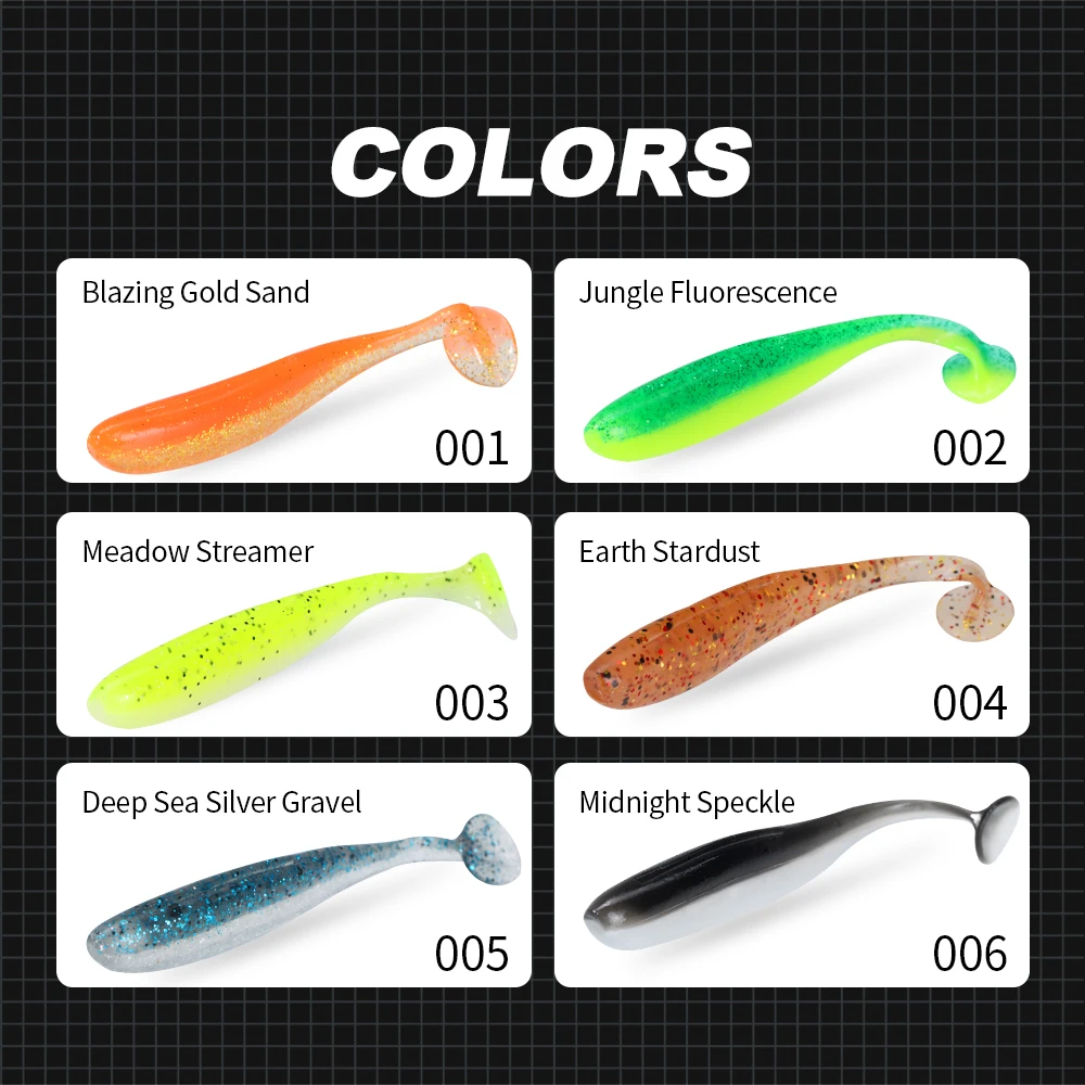 Hunthouse T-staart Zachte lokken 55mm/1.1g 70mm/2.2g Siliconen Zacht Aas Wobblers Gemakkelijk Shiner Swimbait Voor Bass Snoek Vis Visgerei LW242