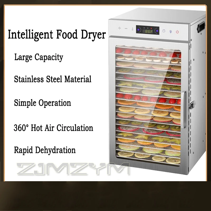 18 Layers Food Dehydrator Fruit Vegetable Dryer Household and Commercial Use 220V Large Capacity Snacks and Jerky Drying Machine