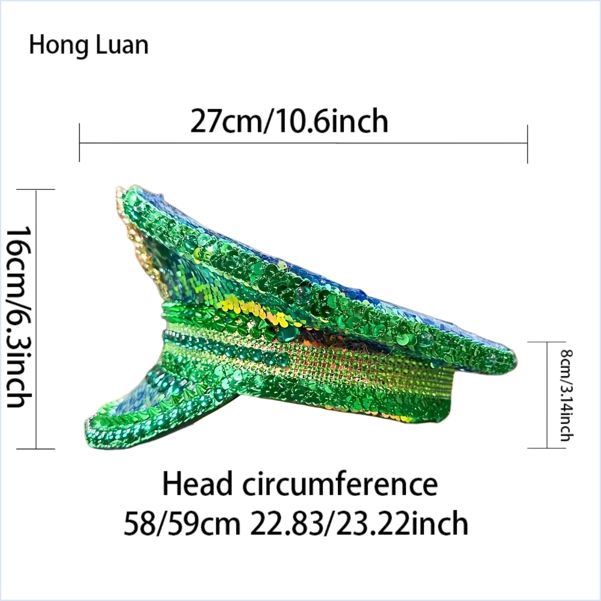 HongLuan  Halloween Costume Hat, Captain Hats Rhinestone for Burning Man Festival Woman, Cosplay Female Accessories