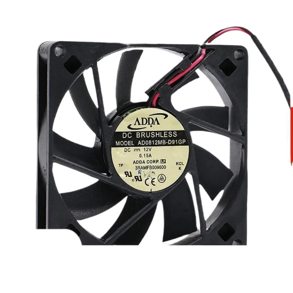 

1PCS 80mm 12V Ultra Thin Fan for ADDA AD0812MB-D91GP Cooling Fan, 0.15A, 8015 Chassis 2-Wire, Compact Design