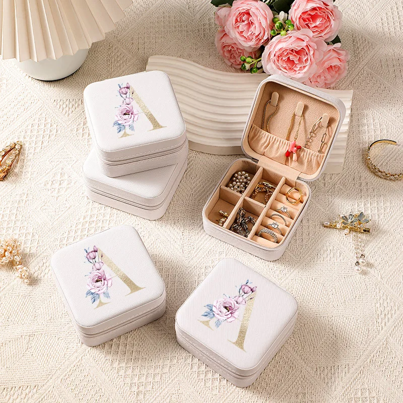 2026 جديد A-Z صندوق مجوهرات شخصية مجوهرات للبنات صناديق مجوهرات السفر مع فكرة هدية الفتيات لعيد الميلاد والعطلات