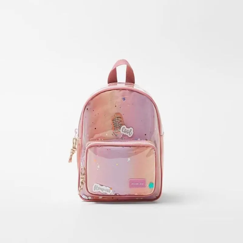 New style children bag girls details decoration glitter cute pink backpack