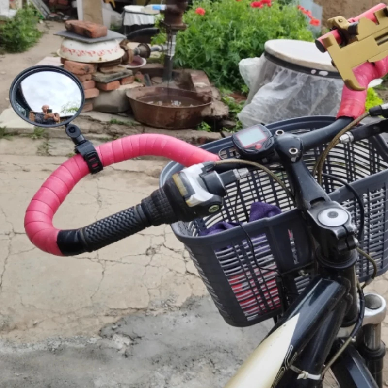 자전거 백미러 조정 가능한 시야각 범용 핸들바 마운트 안전 사이클링 미러 도로 자전거용 쉬운 설치