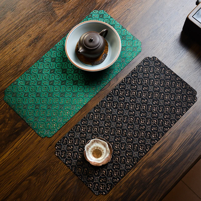 

Маленький винтажный китайский чайный набор класса люкс SONG JIN: тканевый коврик для чайного столика, аксессуары для чайной церемонии