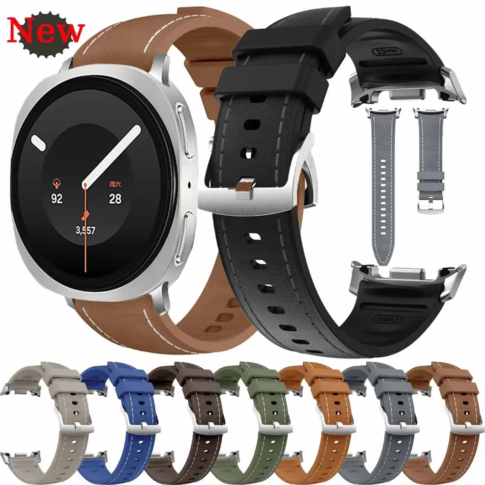 Silikon+Lederarmband für Samsung Galaxy Watch 8 Classic 46mm Atmungsaktives Armband Galaxy Watch 9 8 40/44mm Originalzubehör