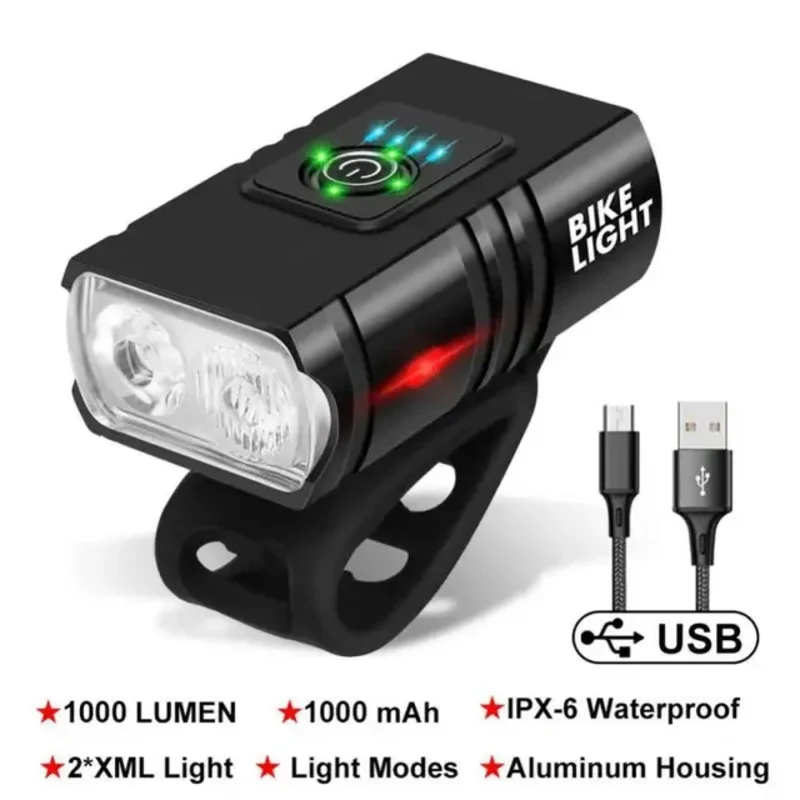 1000lm bike light headlight T6 led bicycle flashlight USB rechargeable Orch bicycle front lamp high beam accessories