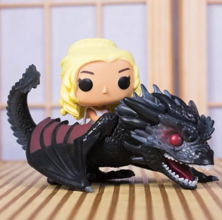Tamaño grande Daenerys Targaryen montar dragón 23 cm PVC figura de acción modelo Juguetes