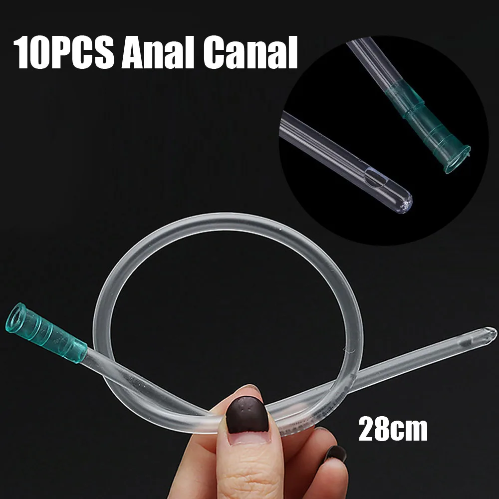 

10pcs Disposable Rectal Catheter 28cm Anal Canal Catheter Plastic Head Enema Rectum Flush Head Drainage Tube Urology