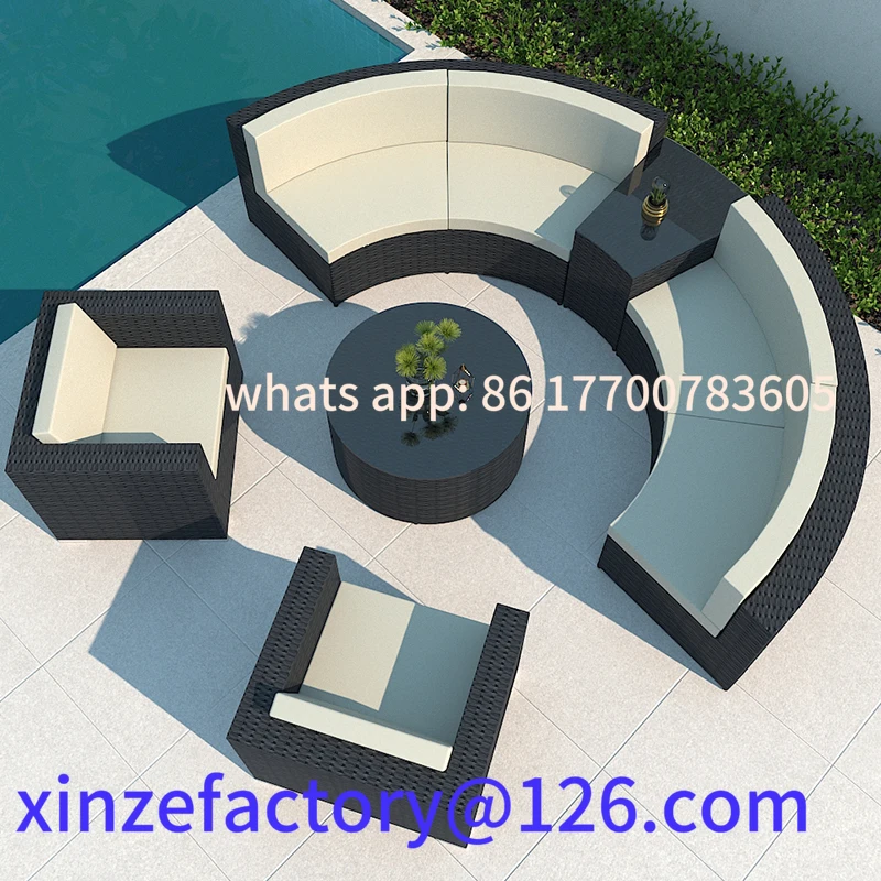

Customizable rattan sofa combination garden furniture