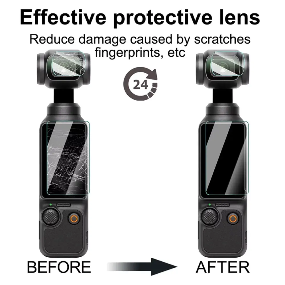 For DJI OSMO Pocket3/4 Tempered Glass Screen Protector AR Antireflection Coating Automatic Positioning Pocket3 Pocket4