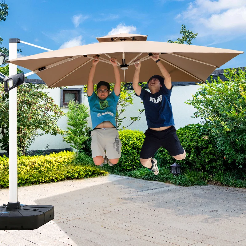 

2024 Best Sale 3x3m Aluminum Frame 80mm Pole Cantilever Square Roman Umbrella Sun Parasol For Outdoor Patio Dining