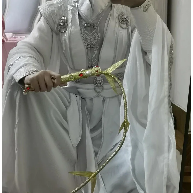 CyChinese TV Antiquities Series 2Ha Immortality Chu Wanning Косплей Костюм Ча Wanning Белое платье Парик Древний ханьфу