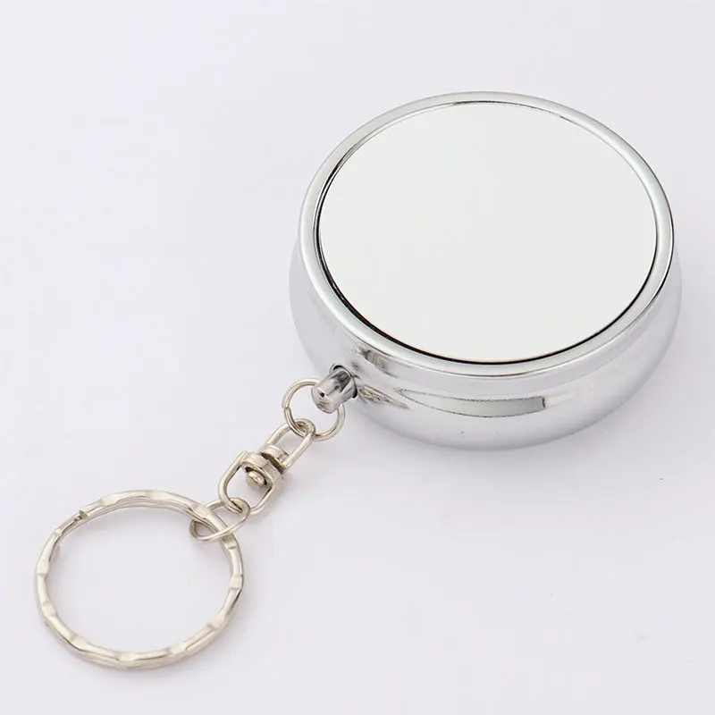 Free Shipping 20 pcs Sublimation Circular Mini Vehicle Portable Pocket Ashtray Key Chain With Cigarette Snuffer For Outdoor Use