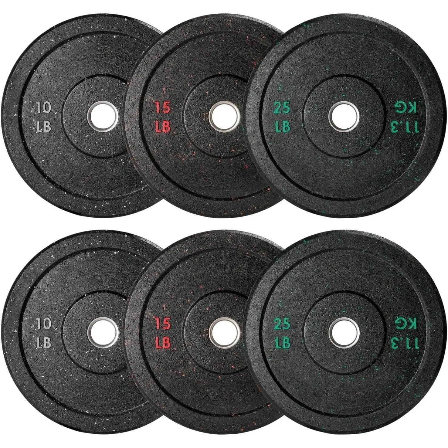 Placa de parachoques de 2", placa de peso de goma olímpica de 10-190 LB con buje de acero para levantamiento de pesas, entrenamiento de fuerza, gimnasio en casa, menos