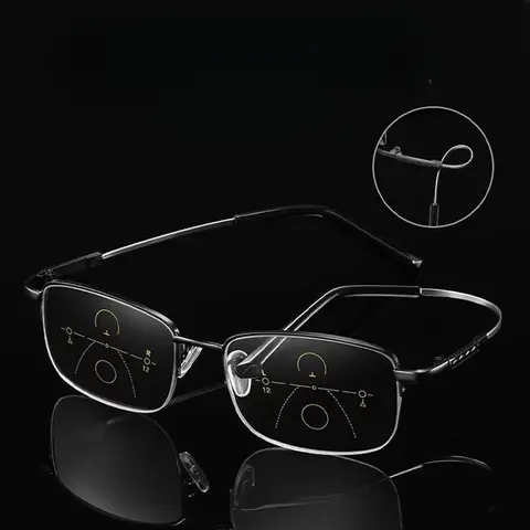 मेमोरी टाइटेनियम मिश्र धातु सूर्य संक्रमण फोटोक्रोमिक प्रगतिशील पढ़ने के चश्मे पुरुषों विरोधी नीली रोशनी बहुफोकल प्रेस्बायोपिया चश्मा 10 best sales टाइटेनियम पढ़ने के चश्मे - №9