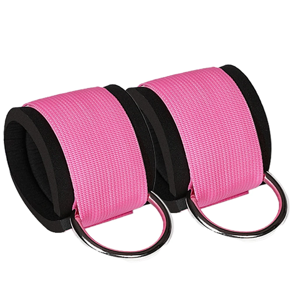 

1 Pair Pink Ankle Straps For Training Fitness Leggings Buckle Sweat-Absorbing Foot Rings Glute Toning Resistance Bands Exercise