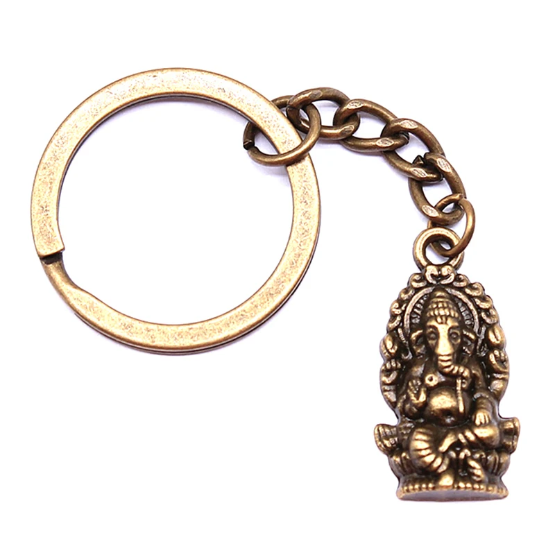 1Pc Vintage Elephant  Bronze Pendant Decoration Fashion Men Brass Keychain DIY Metal Holder Chain Gift