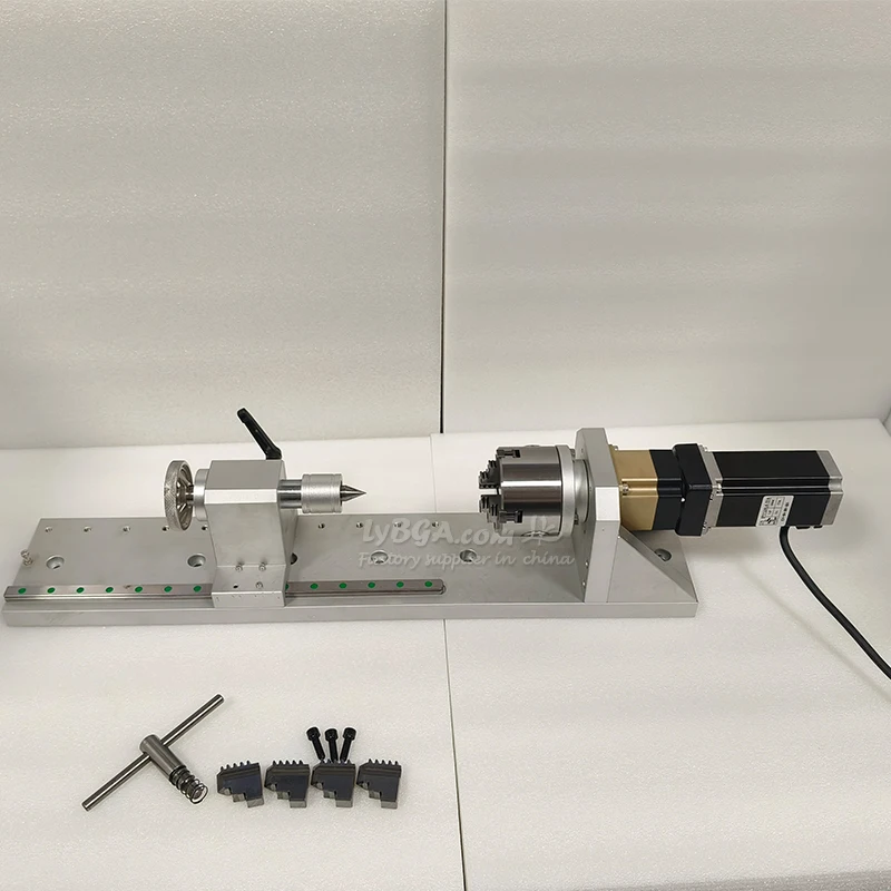 

Planetary Gearbox Fourth 4th Axis with Guide Rail Center Height 80mm Max Feed Length 292.5mm Baseboard 600mm NEMA 23 or 60 Motor