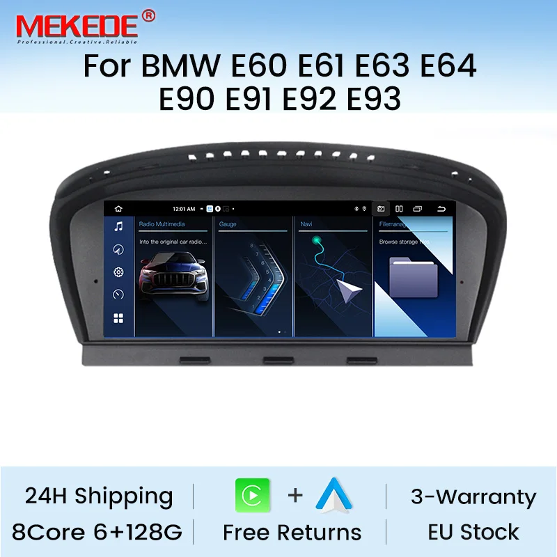 MEKEDE Android Auto Radio Für BMW 5er E60 E61 E63 E64 E90 E91 E92 CCC CIC Android Auto Carplay WIFI Multimedia Player Audio