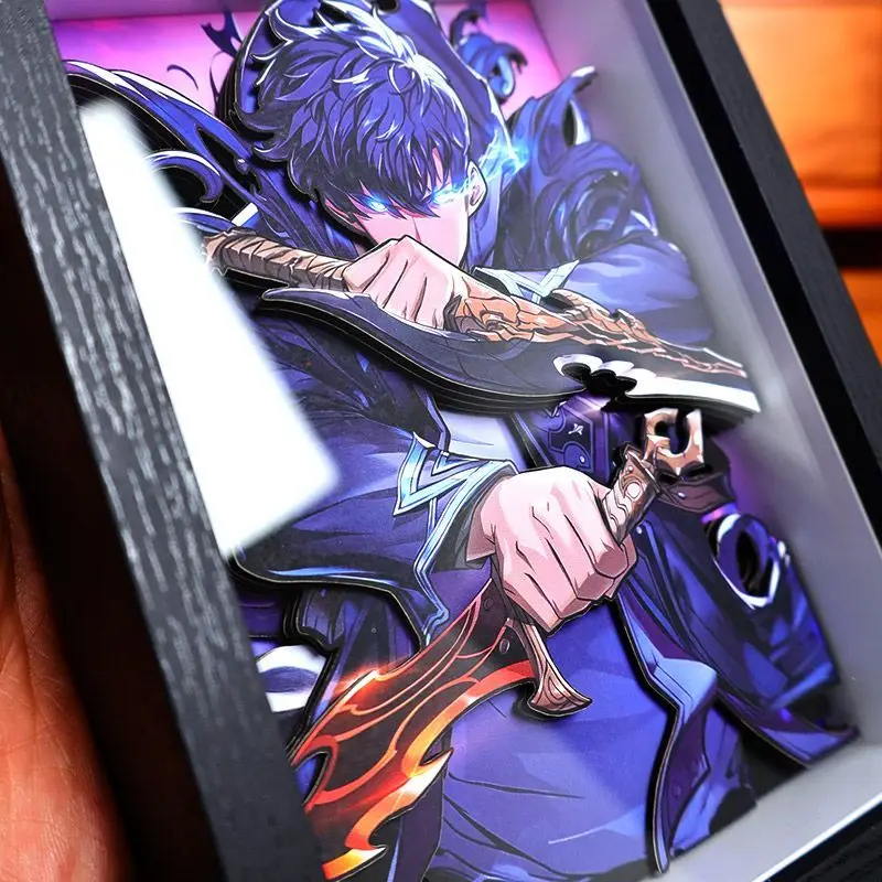 Solo nivelamento anime figura 3d retrato desenhar seong jin woo arise da sombra de alta definição quarto decoração presente