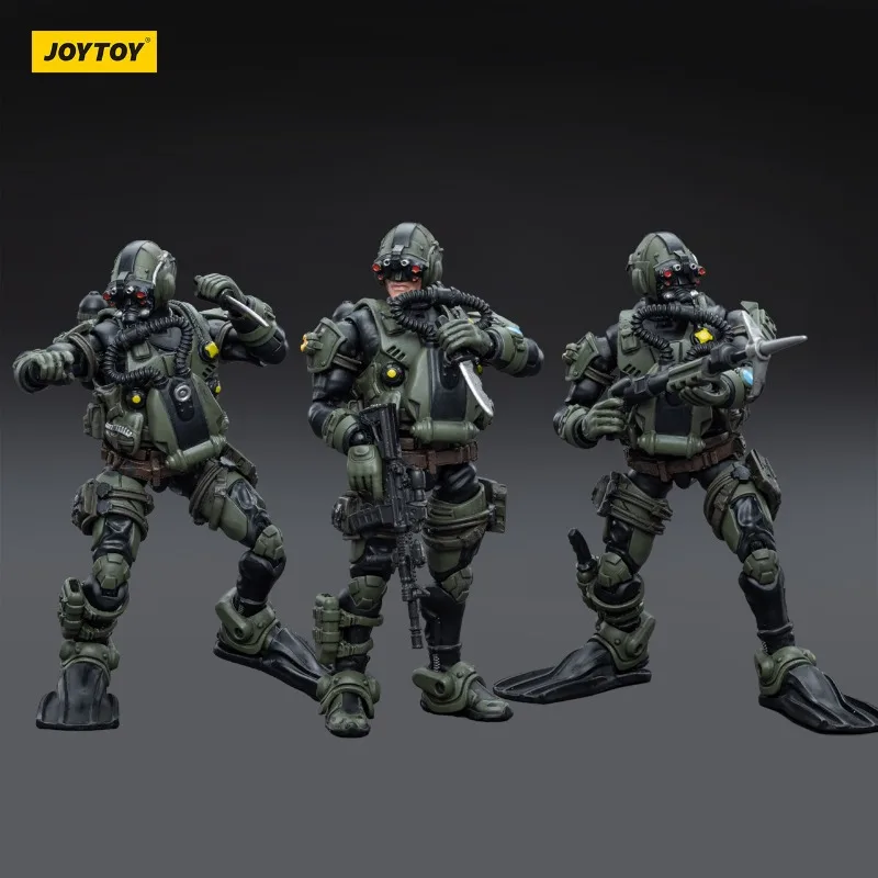 [IN VOORRAAD] JOYTOY JT4218 1/18Hard Core Cool Play Series Marine Team Frogman Volledige Set Model 3.75 inch Action Figure voor Fans Gift