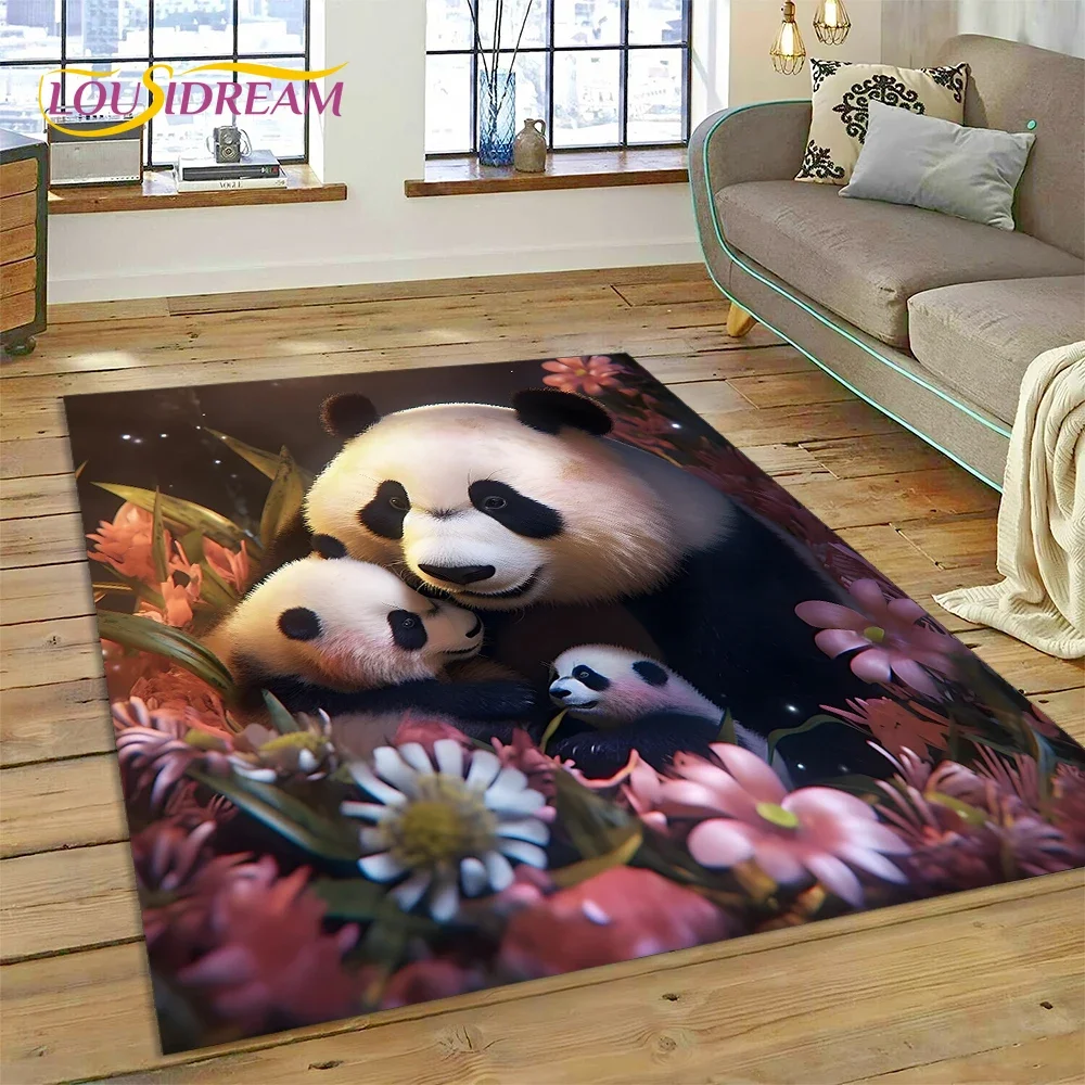 Cartoon Cute Panda Dream Animal 3D Carpet Rug for Bedroom Living Room Home Sofa Decoration,Children Game Large Decor Floor Mat