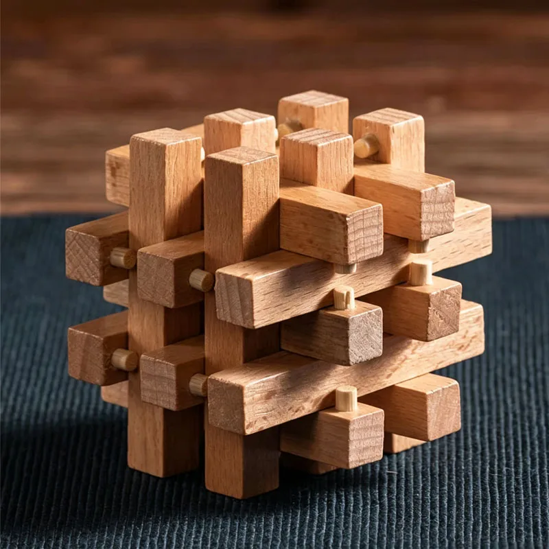 Luban Lock Eighteen LuoHan Wooden IQ Puzzle Brain Fitness Games Teaser Puzzles for Adults Kids Mind Challenge Educational Toys - view 2