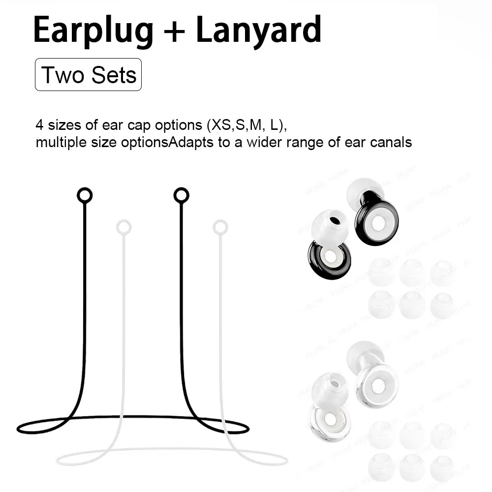 Reusable Waterproof Ear Guards 2 Pairs Silicone Earplugs And Silicone Lanyard Portable Noise Reduction Ear Protection For Aquati