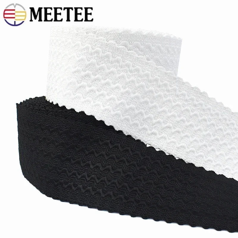 Meetee 2/5/10M Elastic Band 40-70mm Width Rubber Bands for Skirt Trousers Stretch Ribbon Webbing DIY Clothes Sewing Accessories