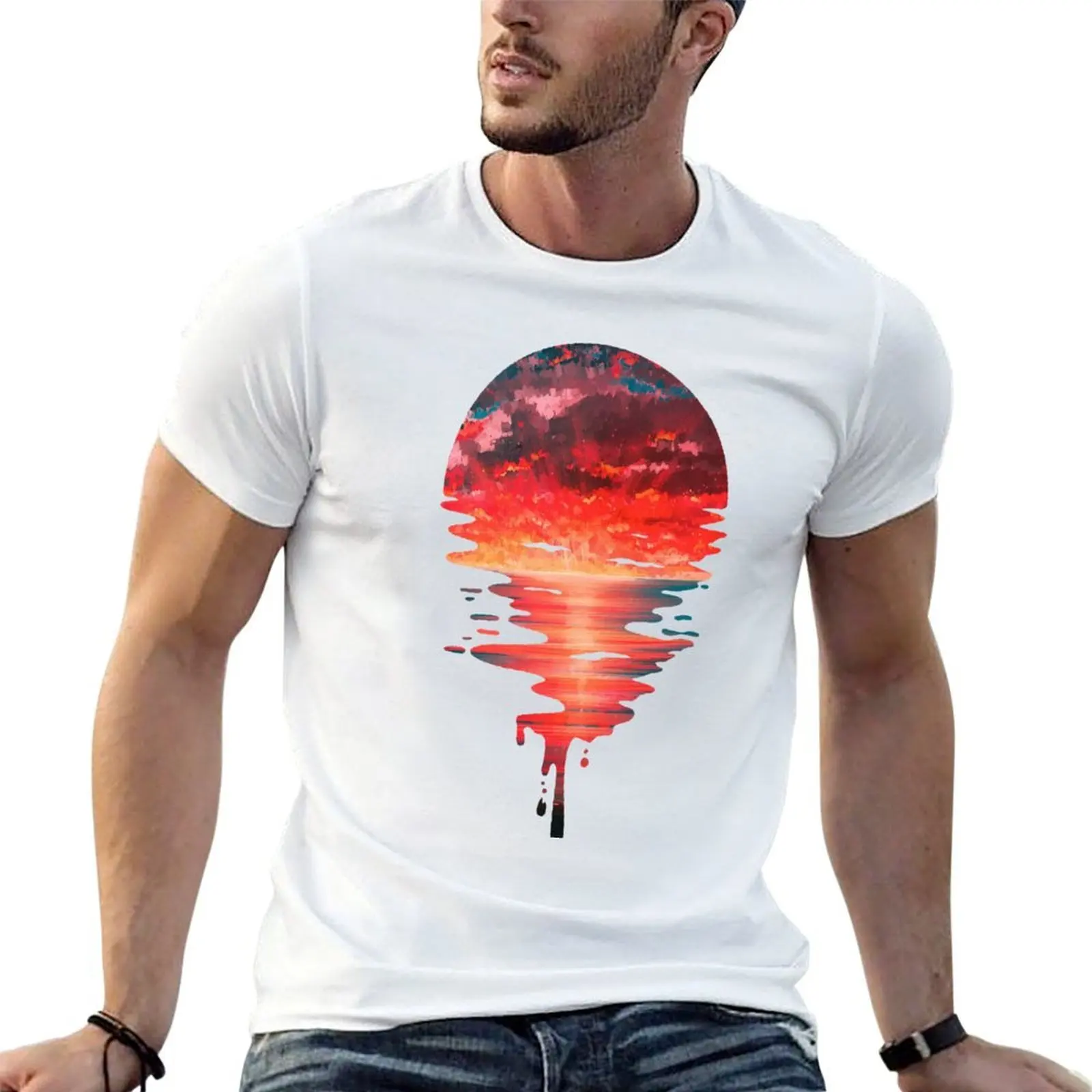 

Melted red sky T-Shirt t shirts designer t shirts for man cotton funny T-Shirt