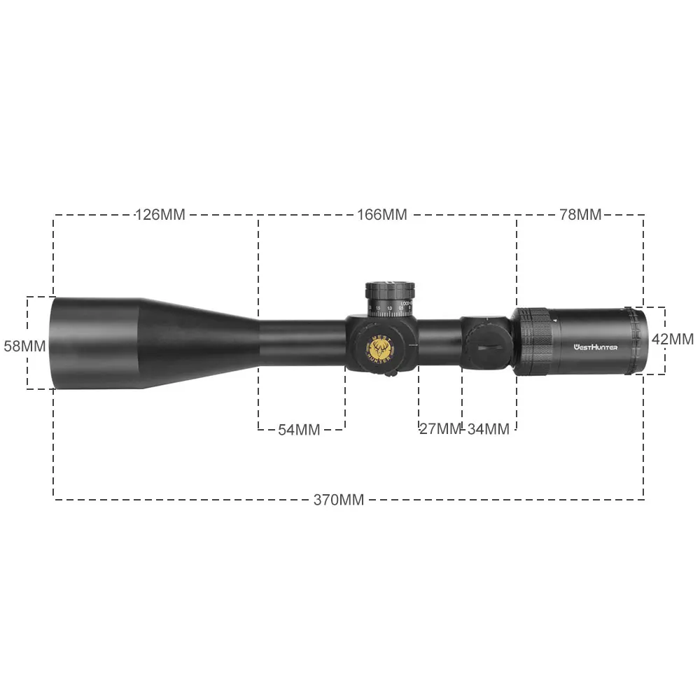 WESTHUNTER WHI 6-24X50 SFIR FFP Scope First Focal Plane Tactical Riflescope Big Parallax Wheel R&G Illuminated Lock Reset Sights