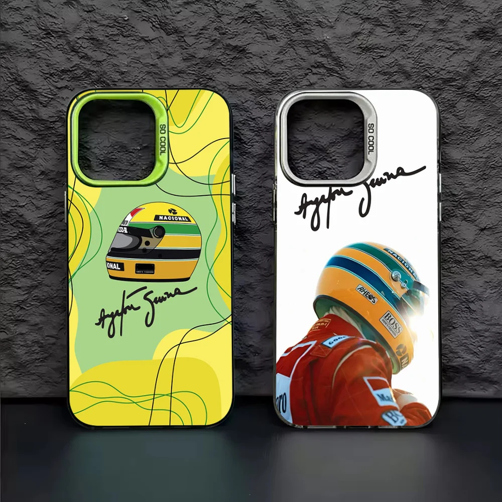 

1PC A-Ayrton S-Senna F1 Racing For iPhone 13 14 15 16 17 Pro Max 11 12 Plus 17 Air Phone Case Color Matte Cover
