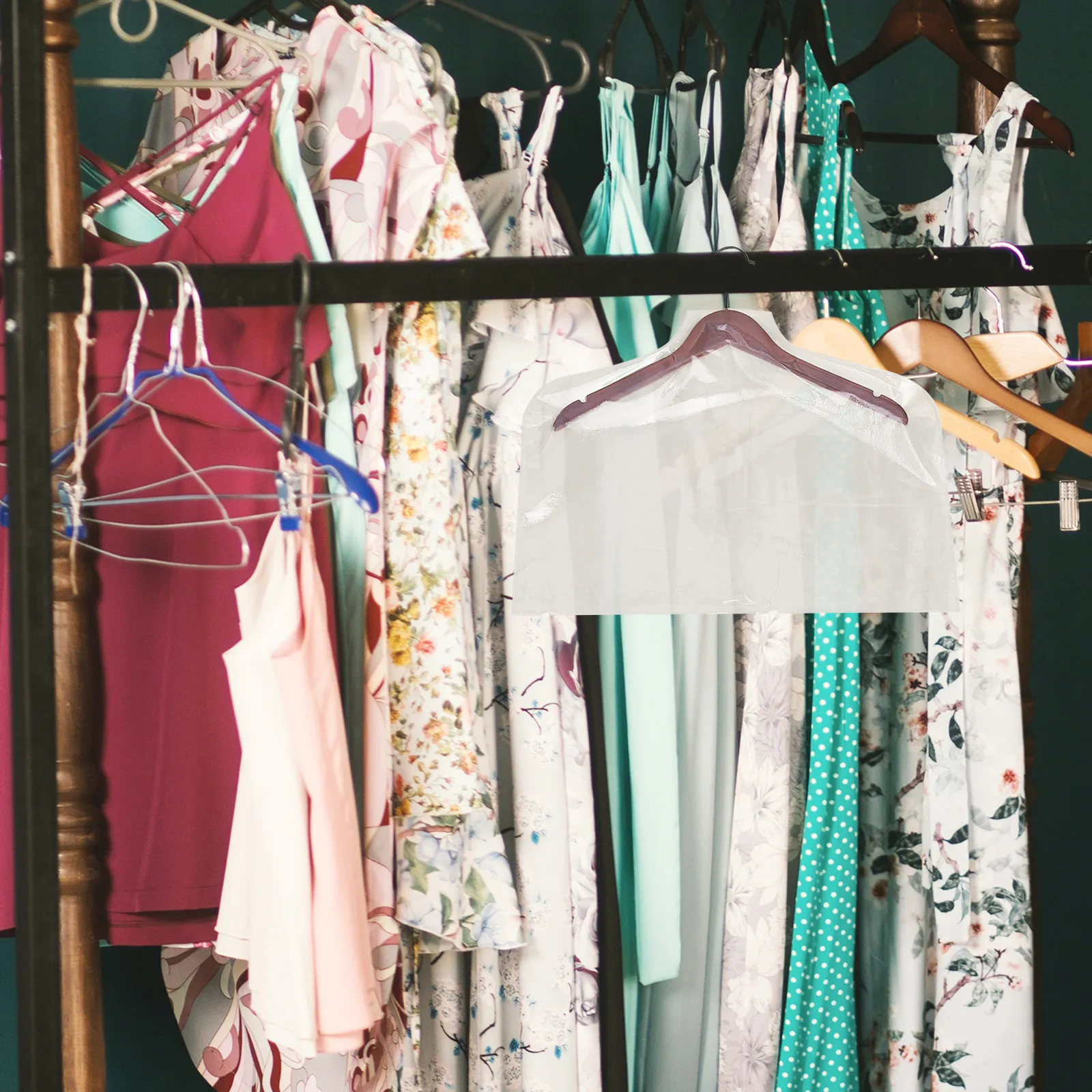 

20 шт. Прозрачные чехлы для одежды, подвесные мешки для хранения, практичная защита для домашнего гардероба