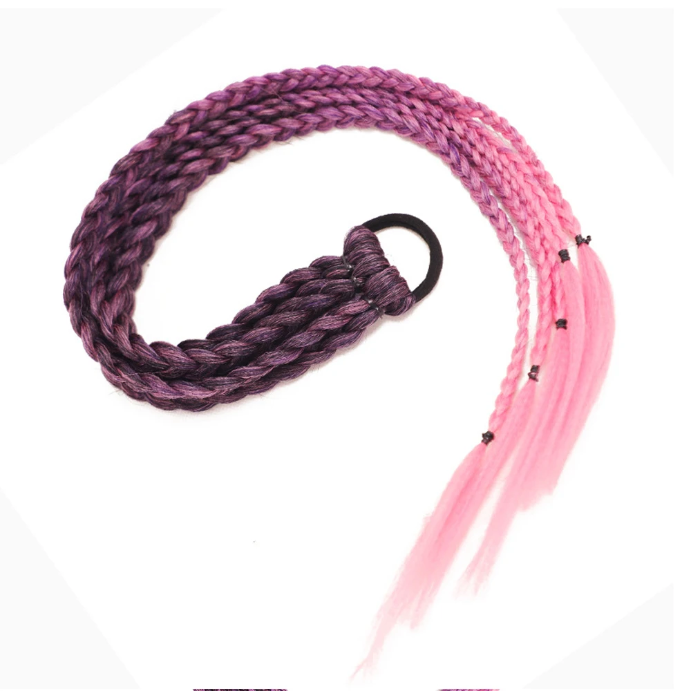 1/2pcs Gradient Weave Hair Accessories Fake Hair Braids Colorful Ties Dirty Dreads Highlighted Braid Head Ropes