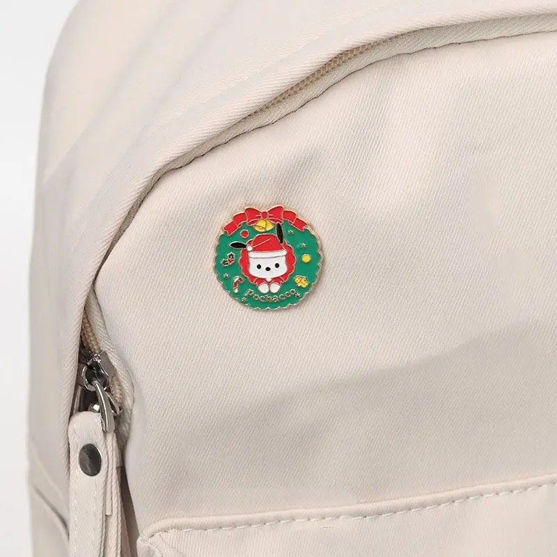 Hello Kitty Kuromi Anime Kawaii Sanrio Bag Decoration Brooch Cute My Melody Christmas Student Badge Creative Accessories Toys