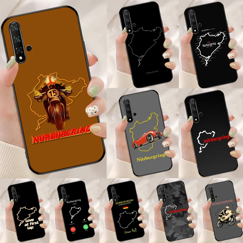 Yarış Motor spor Nurburgring kılıf için Huawei onur 70 50 X8 X9a Magic5 90 Lite P20 P30 P40 P60 Pro P akıllı Nova 5T kapak