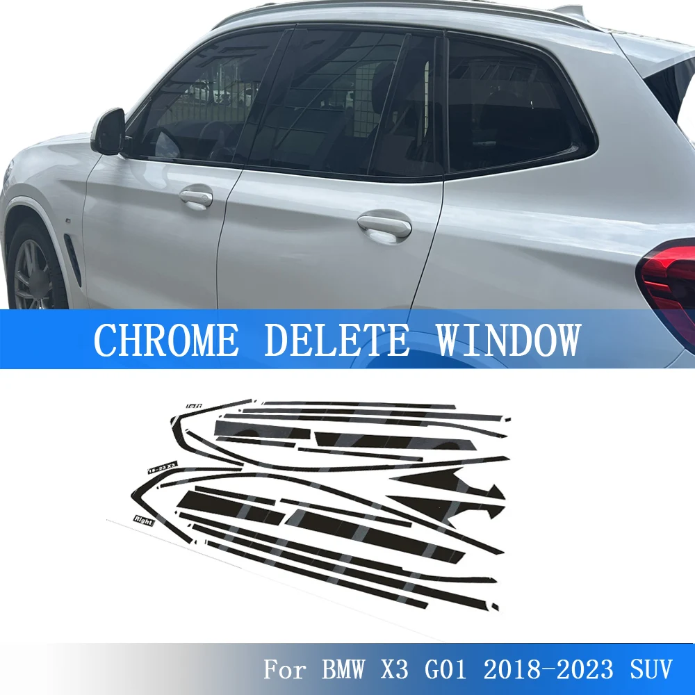 

Glossy Black PVC Car Window Decorative Strip Sticker For BMW X3 G01 2018-2023 SUV Exterior Protection Accessory
