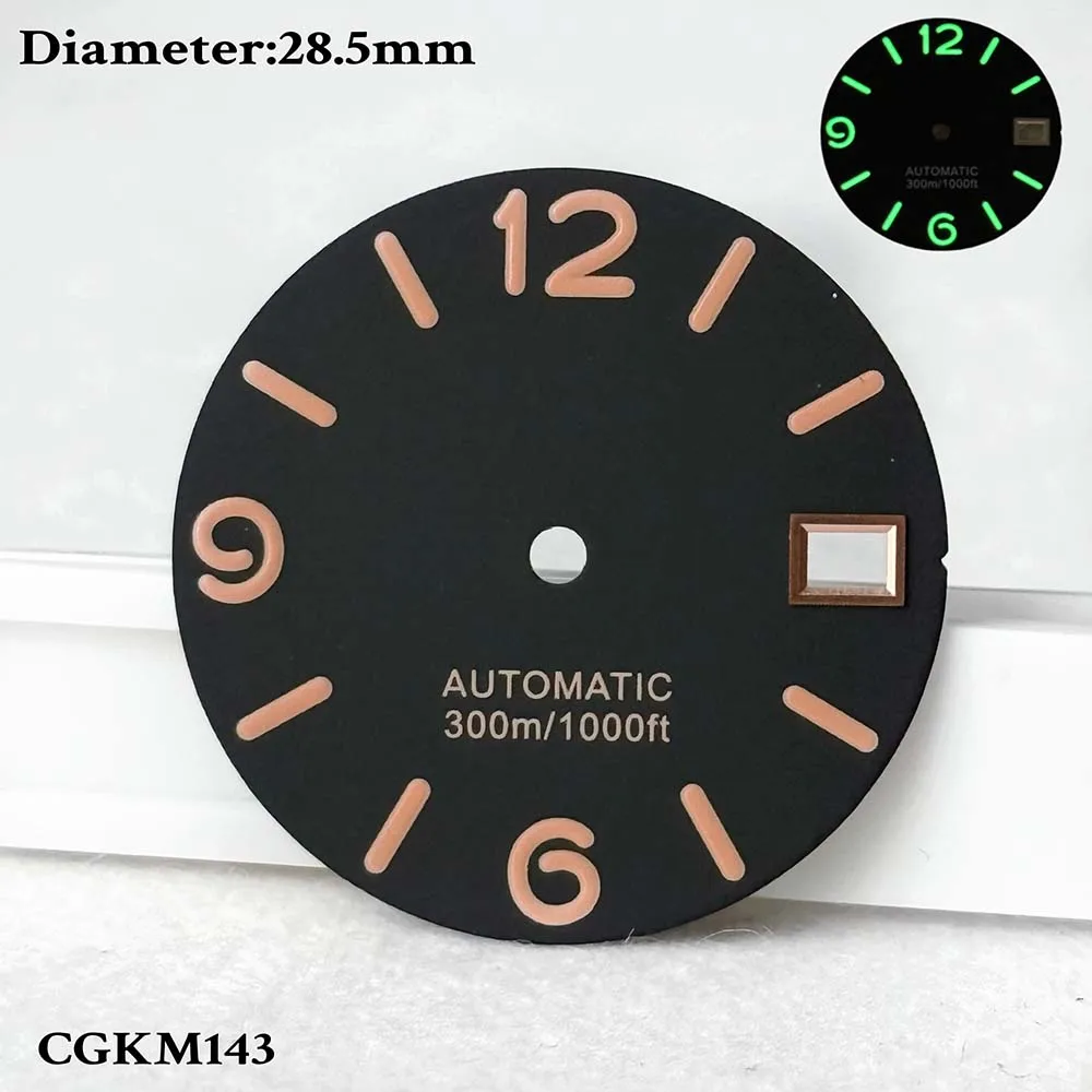 

28.5mm vintage digital green luminous single calendar without logo dial NHdial35 dial movement custom accessories watch module