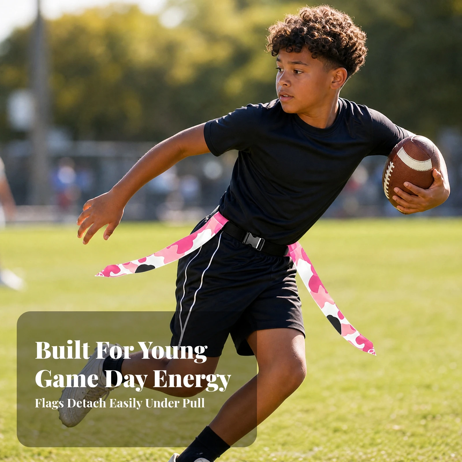 Flag Football Belt with PVC Mesh Flags Easy to Use Flag-Football Waist Belt Sports Equipment Quick-Release Long-Lasting 6