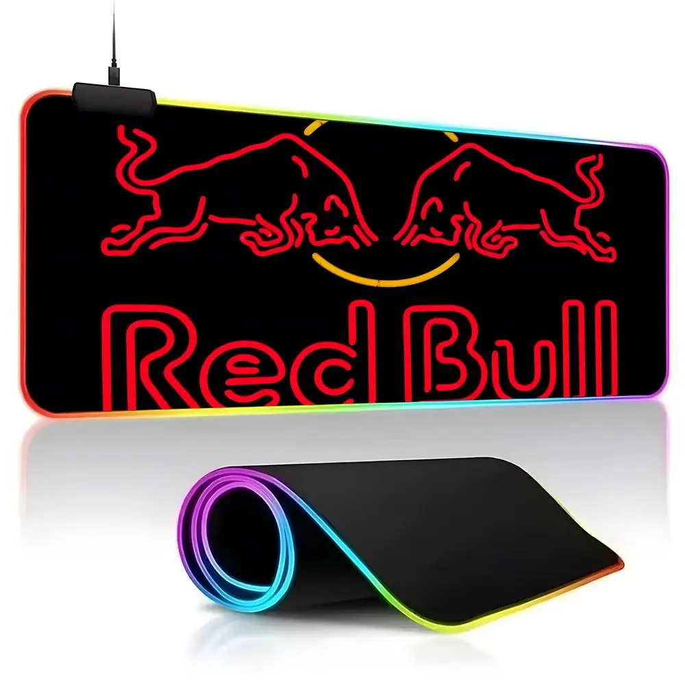 

Red-Bulls Mouse Pad LED Light Mousepad RGB Keyboard Cover Desk-mat Mouse Pad Waterproof World Computer Mat