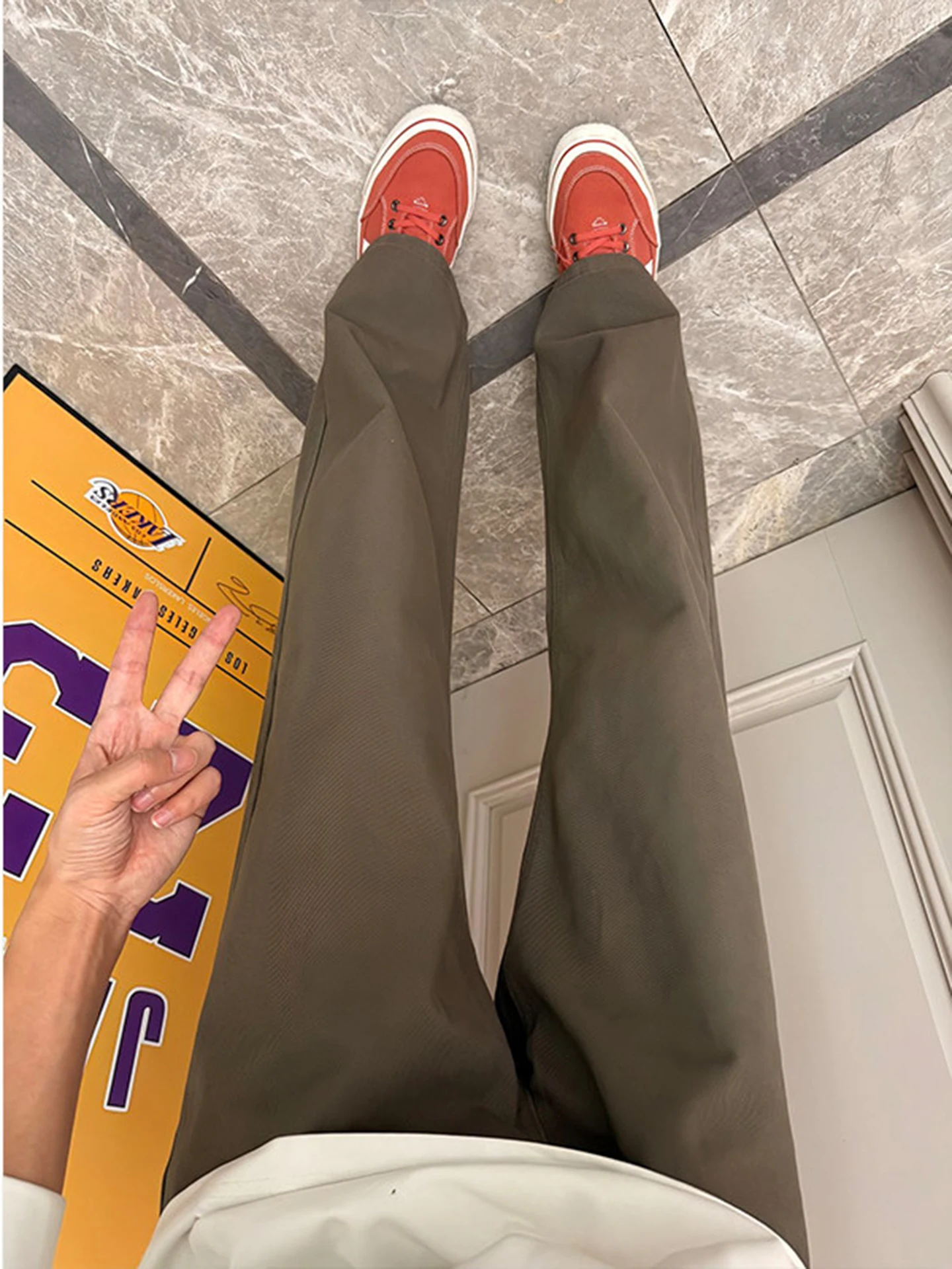 

Cé Brown American Retro Knife Jeans Men's Straight Leg Micro Flared Pants Spring Vintage Trousers Lengthening Leg