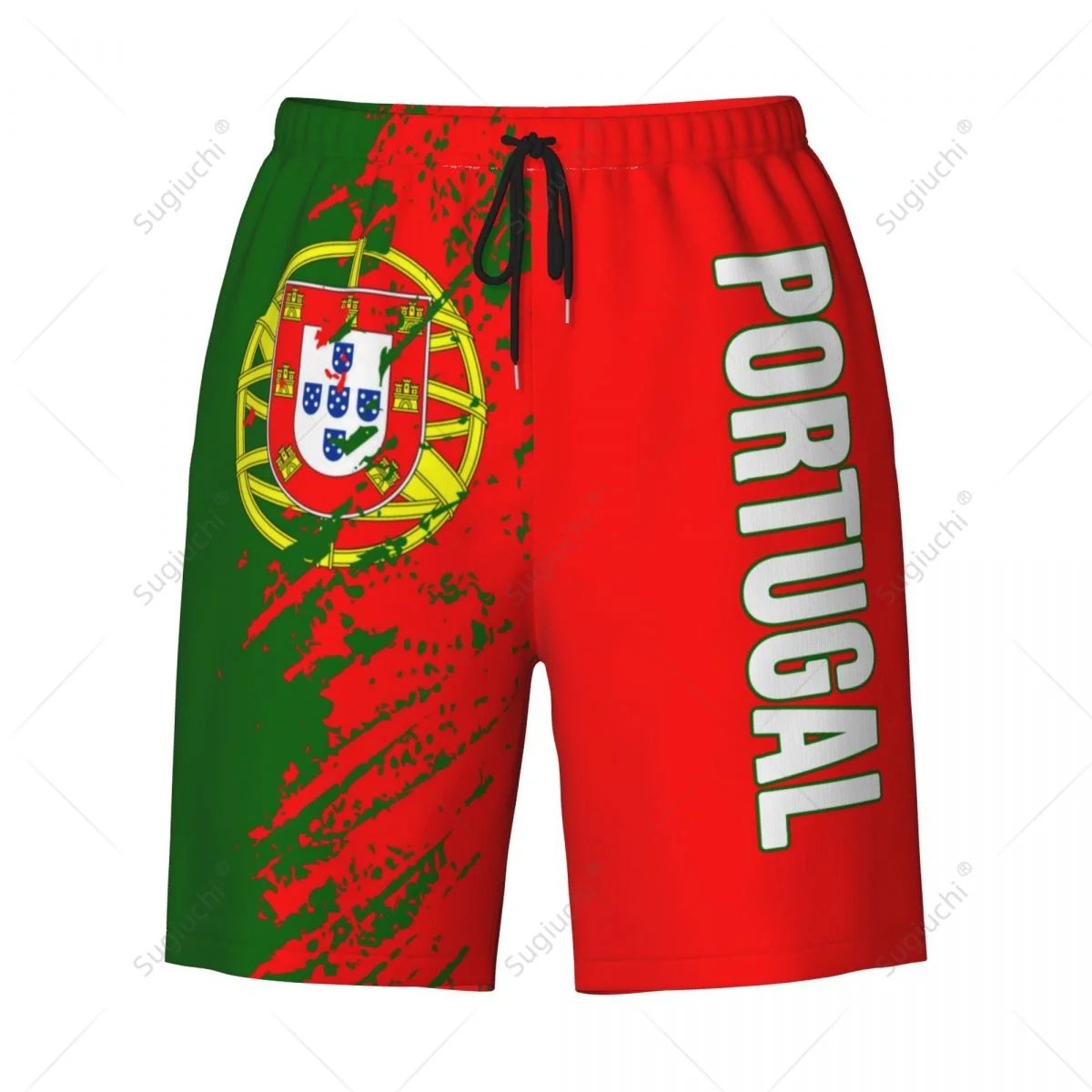 Men\'s Portugal Flag Beach Pants Board Shorts Surfing Boys Soccer Cycling Swimwear Running Polyester
