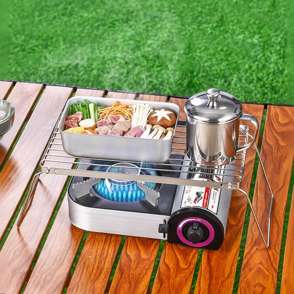 Camping Cooking Dutch Oven - Durable Stainless Steel Outdoor Stove Support