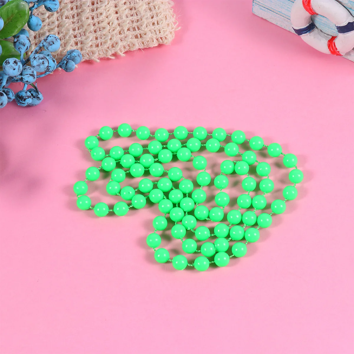 

2Packs Plastic Beaded Necklace Creative String Beads Stylish Chic Design for Masquerade Party Cosplay Fashion Necklace