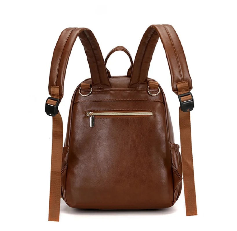 2025 Korean New Fashion Leather Large Capacity Travel Backpacks Women's Casual Shoulder Bags Totes School Bag Messenger Backpack