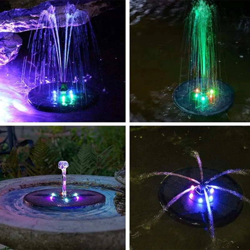 7V/3W น้ําพุพลังงานแสงอาทิตย์ปั๊มไฟ LED พลังงานแสงอาทิตย์เก็บน้ําพุสวนน้ําพุแนวนอน