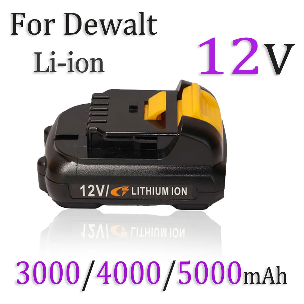 

12V 3000/4000/5000mAh Rechargeable Li-ion Battery,For Dewalt DCb120, DCb123, DCb122 Power Tool Battery