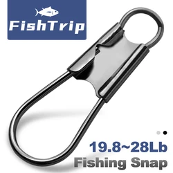 FishTrip 50-100Pcs Interlock Fishing Snap Clip Stainless Quick Stainless Steel Fishing Connector Terminal Tackle