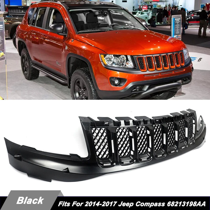 

Magickit Front Radiator Center Grille for 68109866 Jeep Compass 2011 2012 2013 2014 2015 2016 2017 Front Bumper Grille Mesh